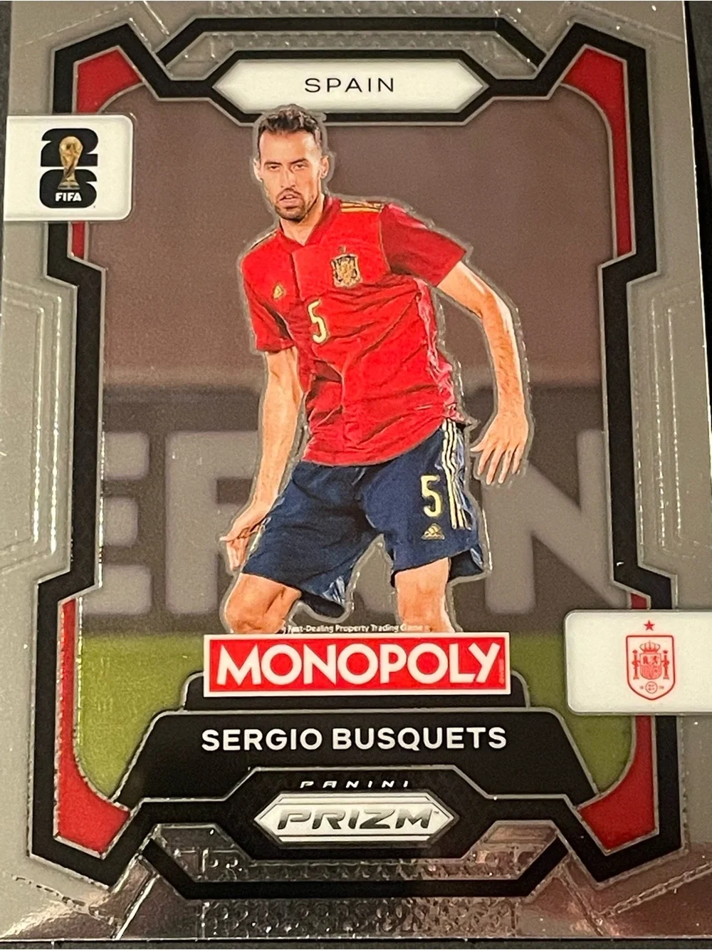 Panini 2026 Prizm Monopoly FIFA World Cup Sergio Busquets Spain #45 Base Card